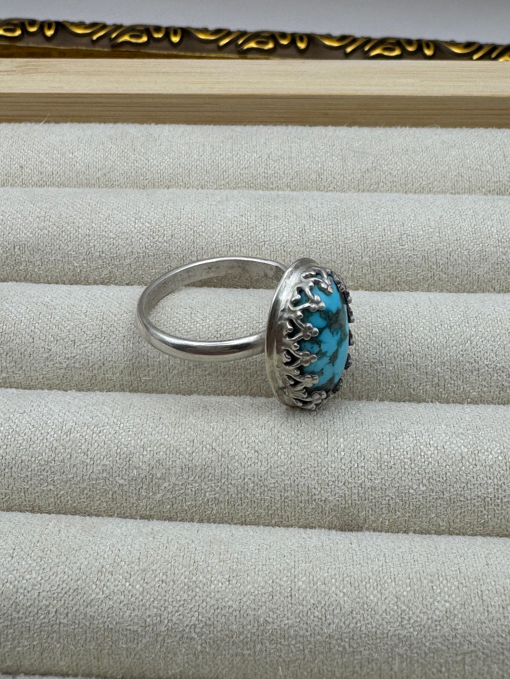Turquoise crown bezel ring